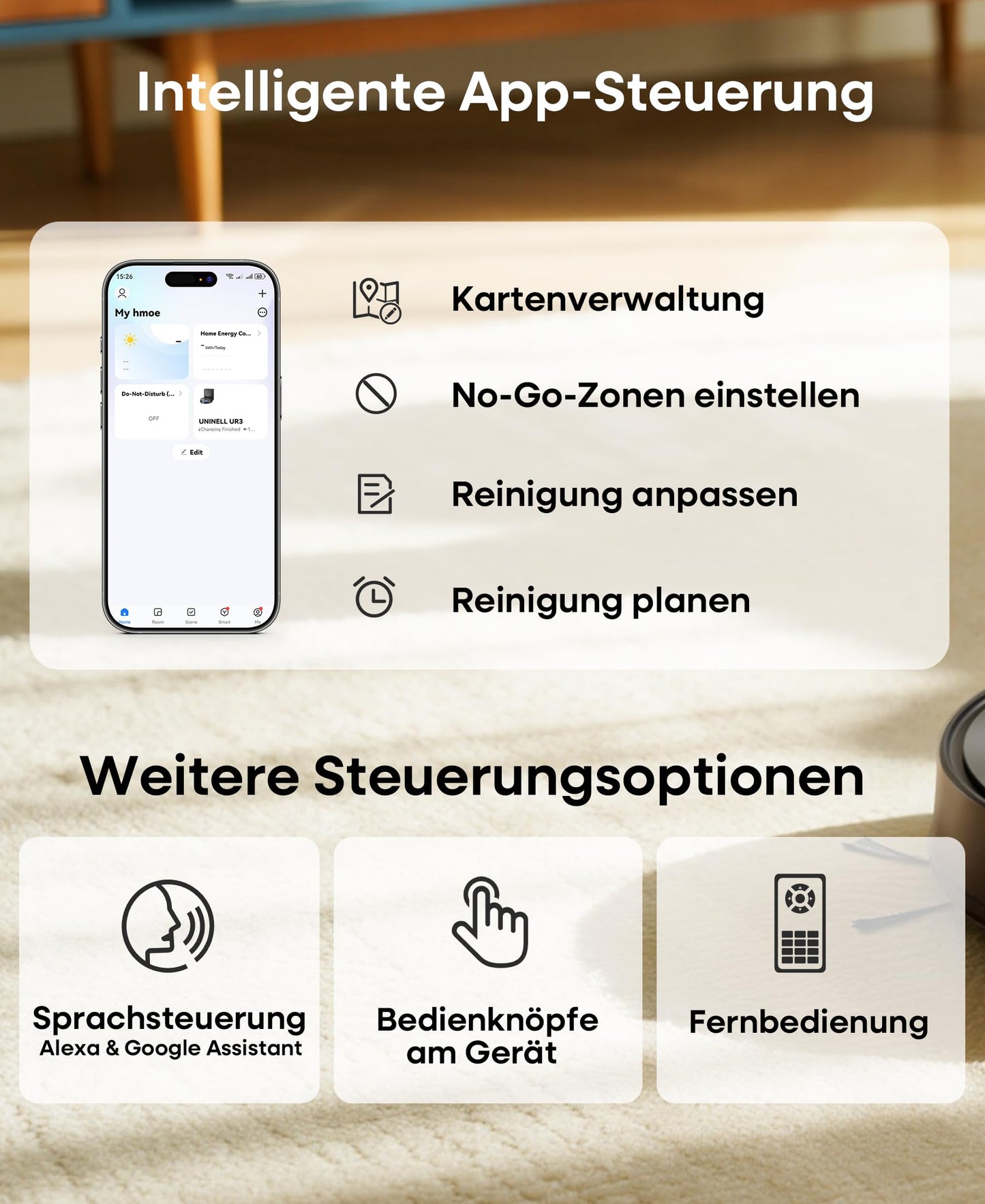uninell Robotersauger mit LiDAR Navigation & 3,5L Station