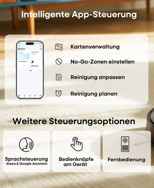 uninell Robotersauger mit LiDAR Navigation & 3,5L Station