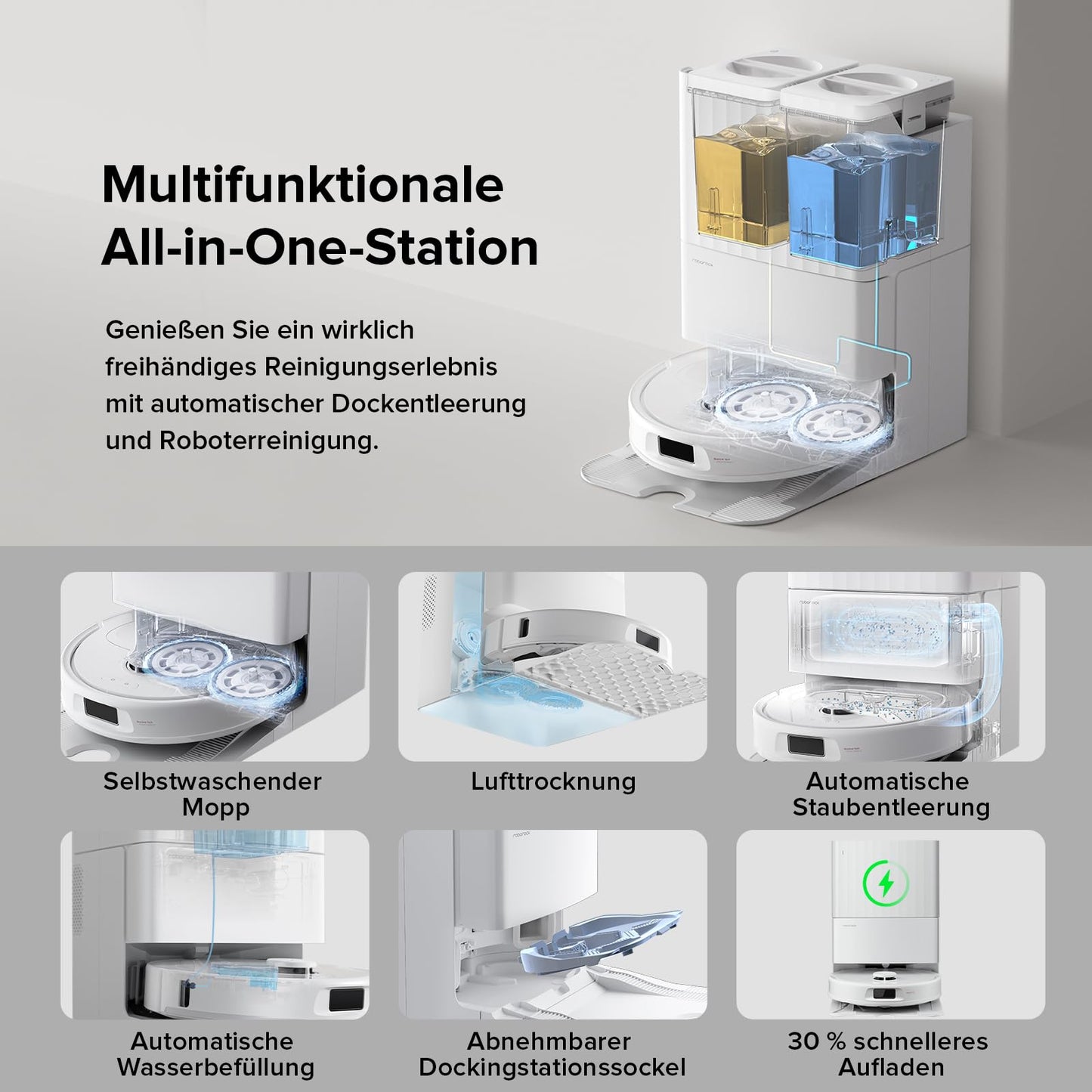 Roborock Qrevo Robotersauger mit All-in-One Dock Weiß