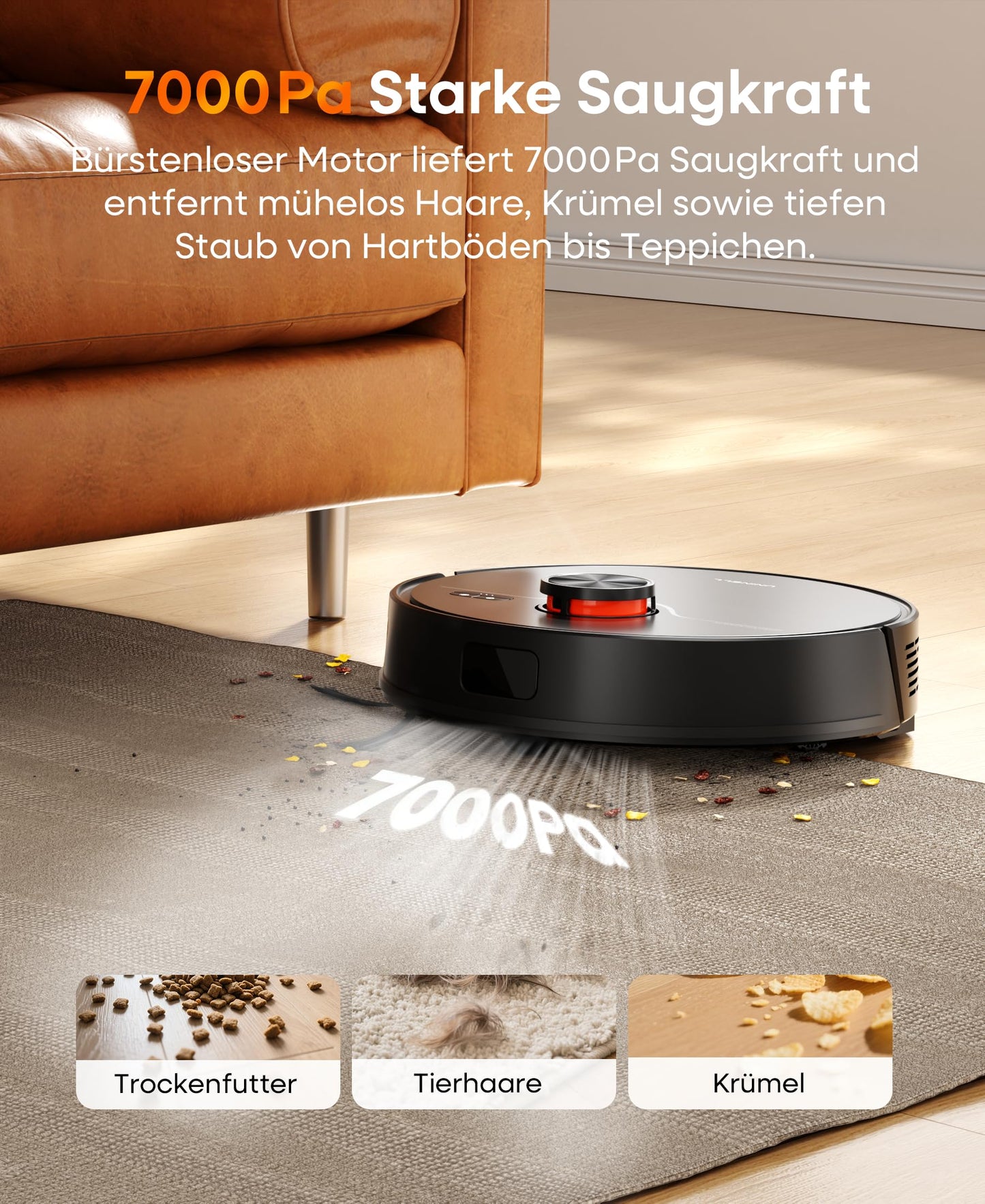 uninell Robotersauger mit LiDAR Navigation & 3,5L Station